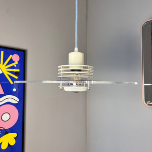 Lamellenlampe „Astra“ blau Plexiglas aus Dänemark