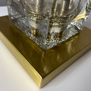 Wandlampe gold Glas mit Messingsockel von Peill & Putzler