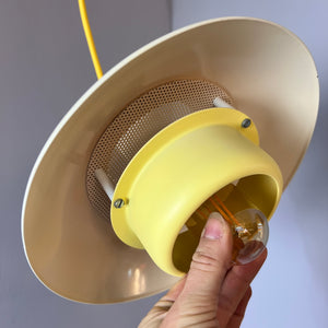 Lamellenlampe neu lackiert gelb creme