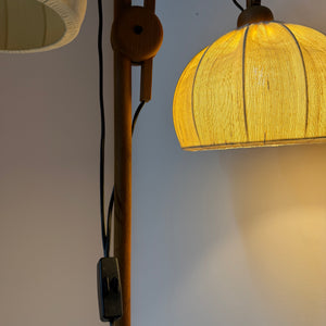 Stehlampe Maiglöckchen von Domus Teak und Rohseide