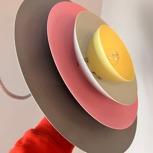 Lamellenlampe neu lackiert pink grau