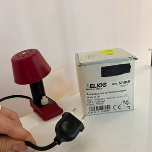 Klemmlampe rot mit Kunststoffschirm & Schalter von Elios