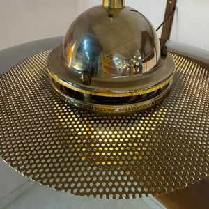 Hängelampe Rauchglas Messing von Jan Eskil Eskilsson für Belid