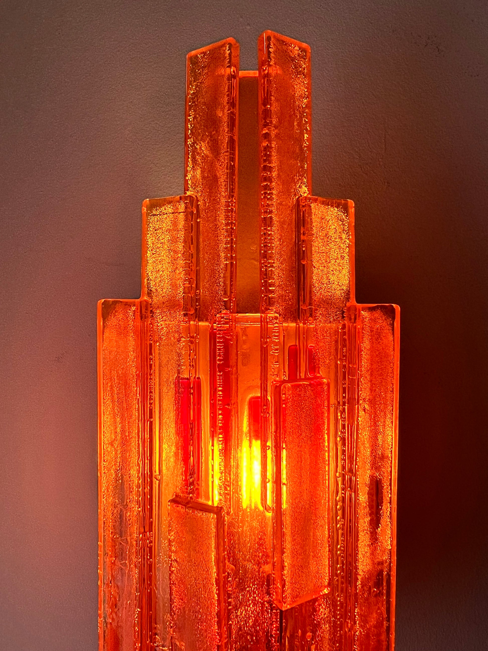 Wandlampe orange von Claus Bolby für Cebo