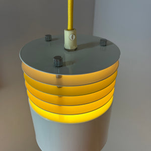 Hängelampe neu lackiert weiß gelb