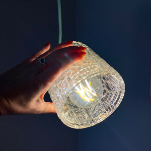 Hängelampe Glas Messing aus Dänemark