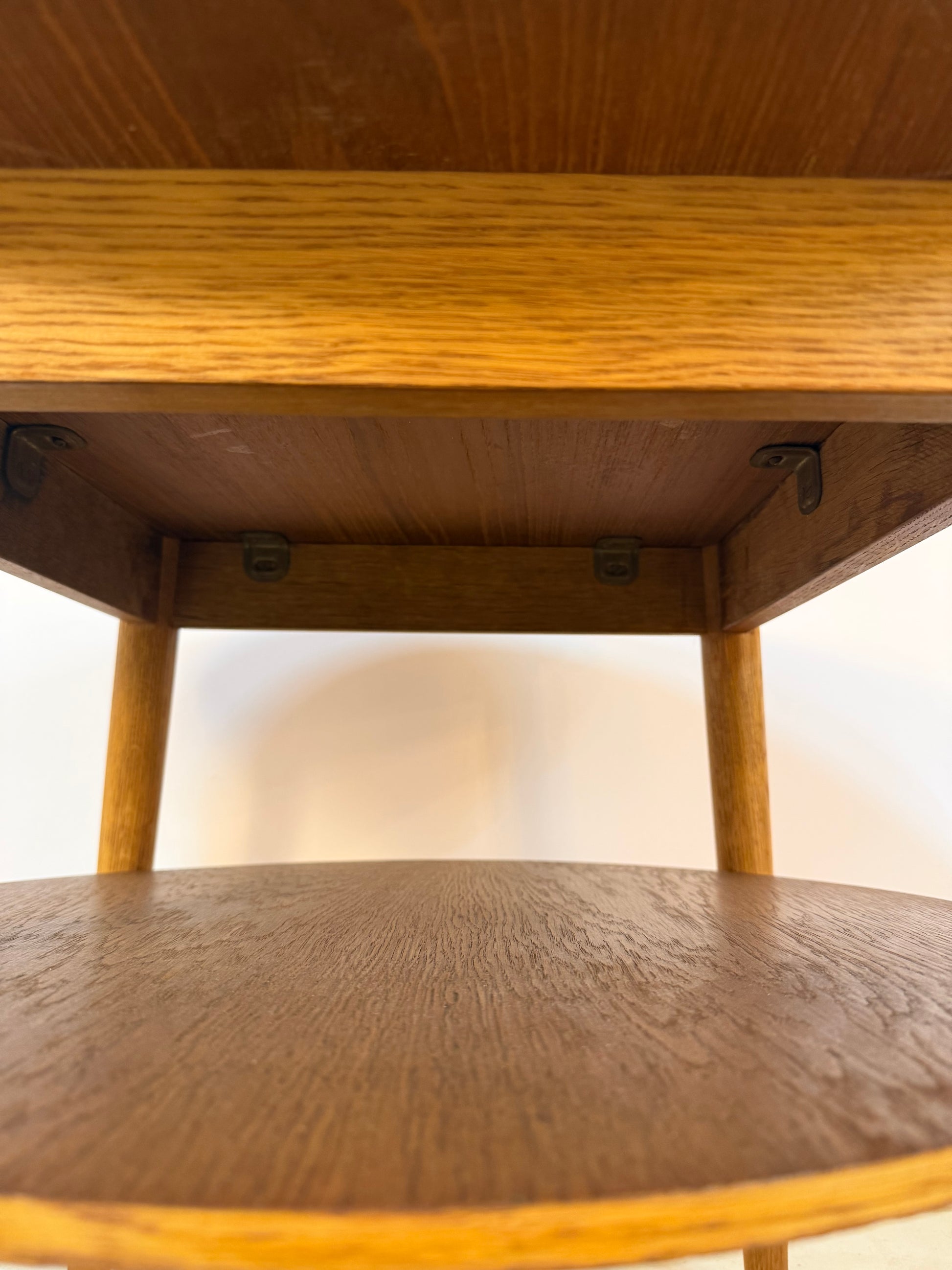 Runder Couchtisch Eiche & Teak aus Dänemark
