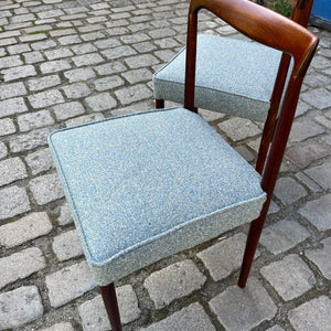 Set: 2x Polsterstuhl blau Palisander