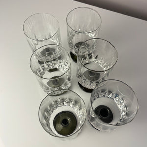 Set: 6x Weinglas mit grauem Sockel
