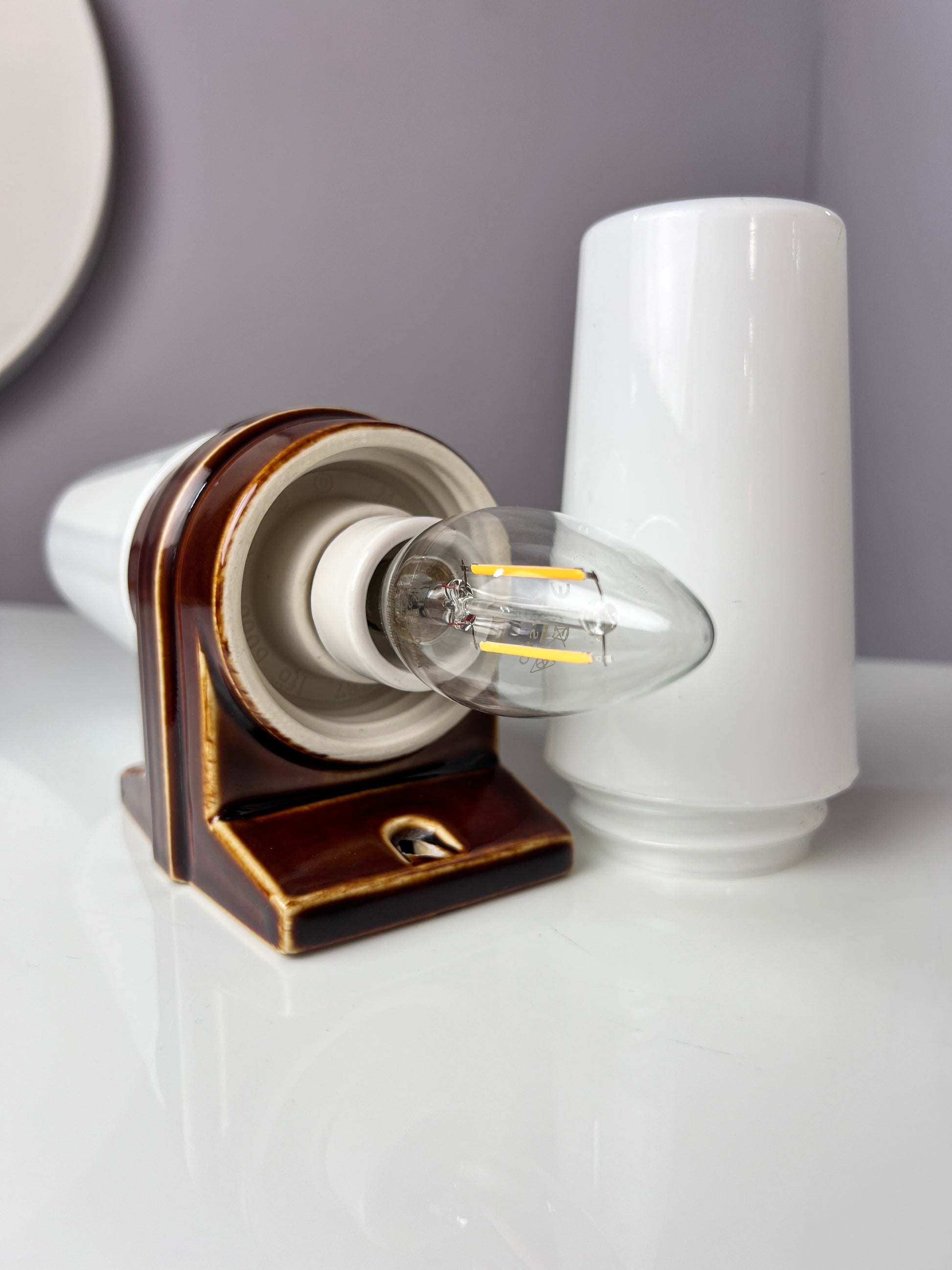Wandlampe braun von Sigvard Bernadotte für Ifö