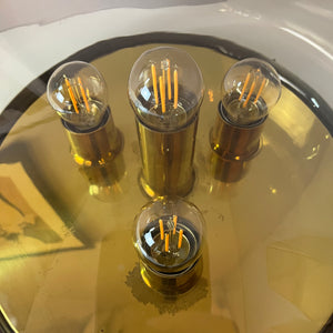 Wand-/ Deckenlampe Messing Rauchglas von Kaiser Leuchten