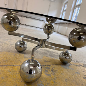 Couchtisch „Atomic“ Glas & Chrom