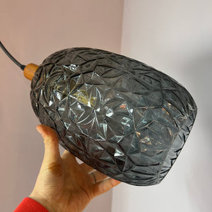 Hängelampe Glas Teak