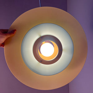 Lamellenlampe neu lackiert flieder gelb mint aus Dänemark