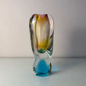 Vase Regenbogen Glas von Josef Rozinek für Borske Sklo