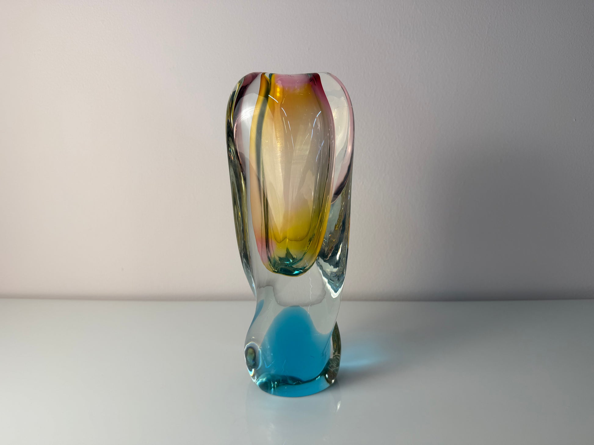 Vase Regenbogen Glas von Josef Rozinek für Borske Sklo