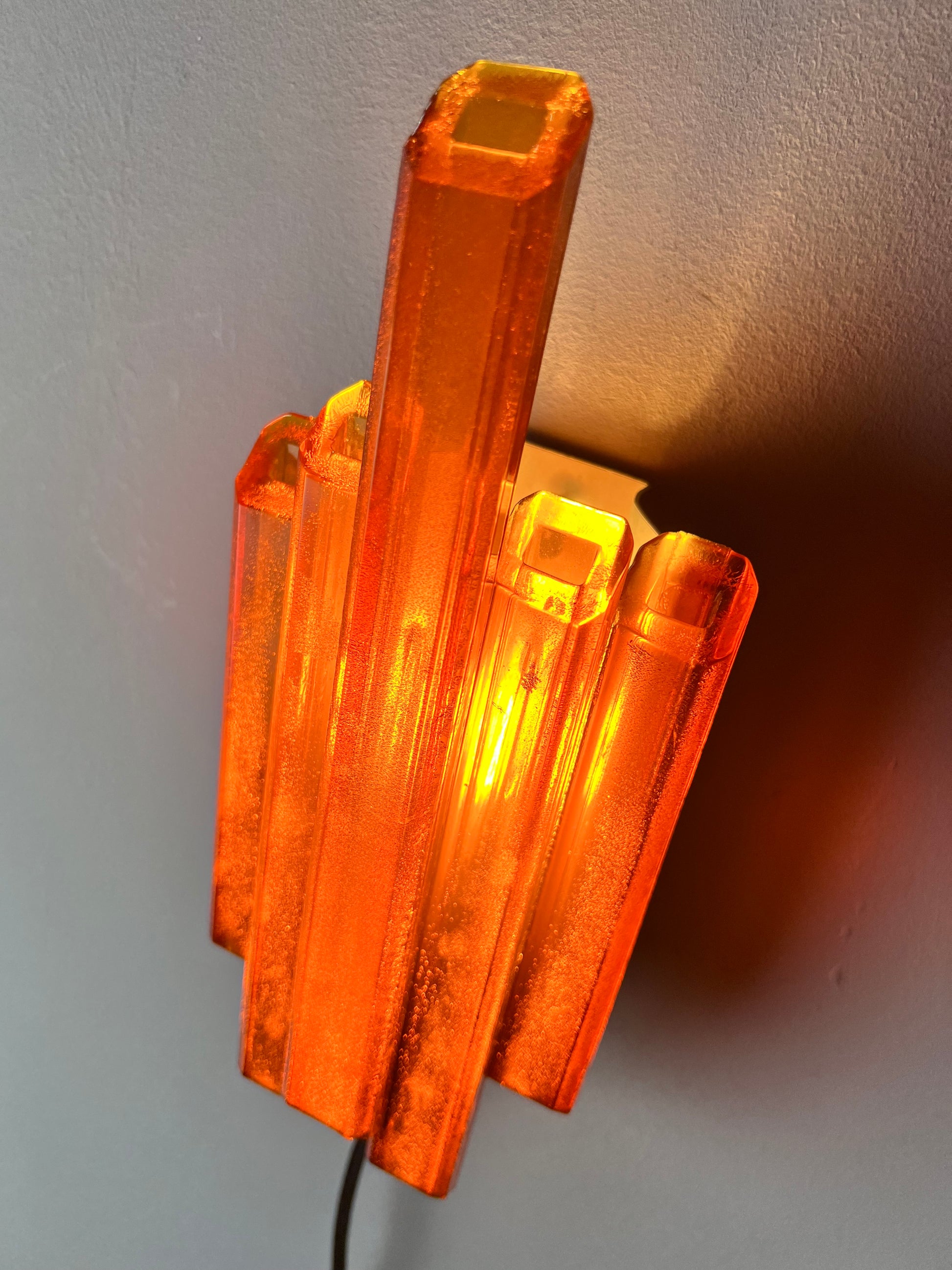 Wandlampe bernsteingelb von Claus Bolby für Cebo