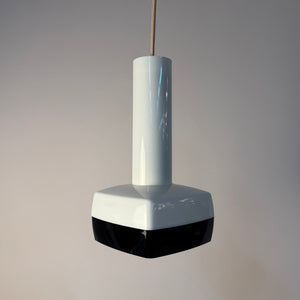 Hängelampe schwarz weiß von Bent Karlby für Schrøder-Kemi