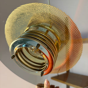 Hängelampe Rauchglas Messing von Jan Eskil Eskilsson für Belid