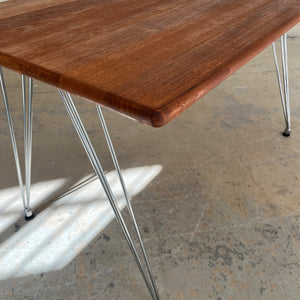 Esstisch / Schreibtisch Teak mit neuem Chromgestell von O. D. Møbler