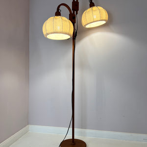 Stehlampe Teak und Seide von DOMUS