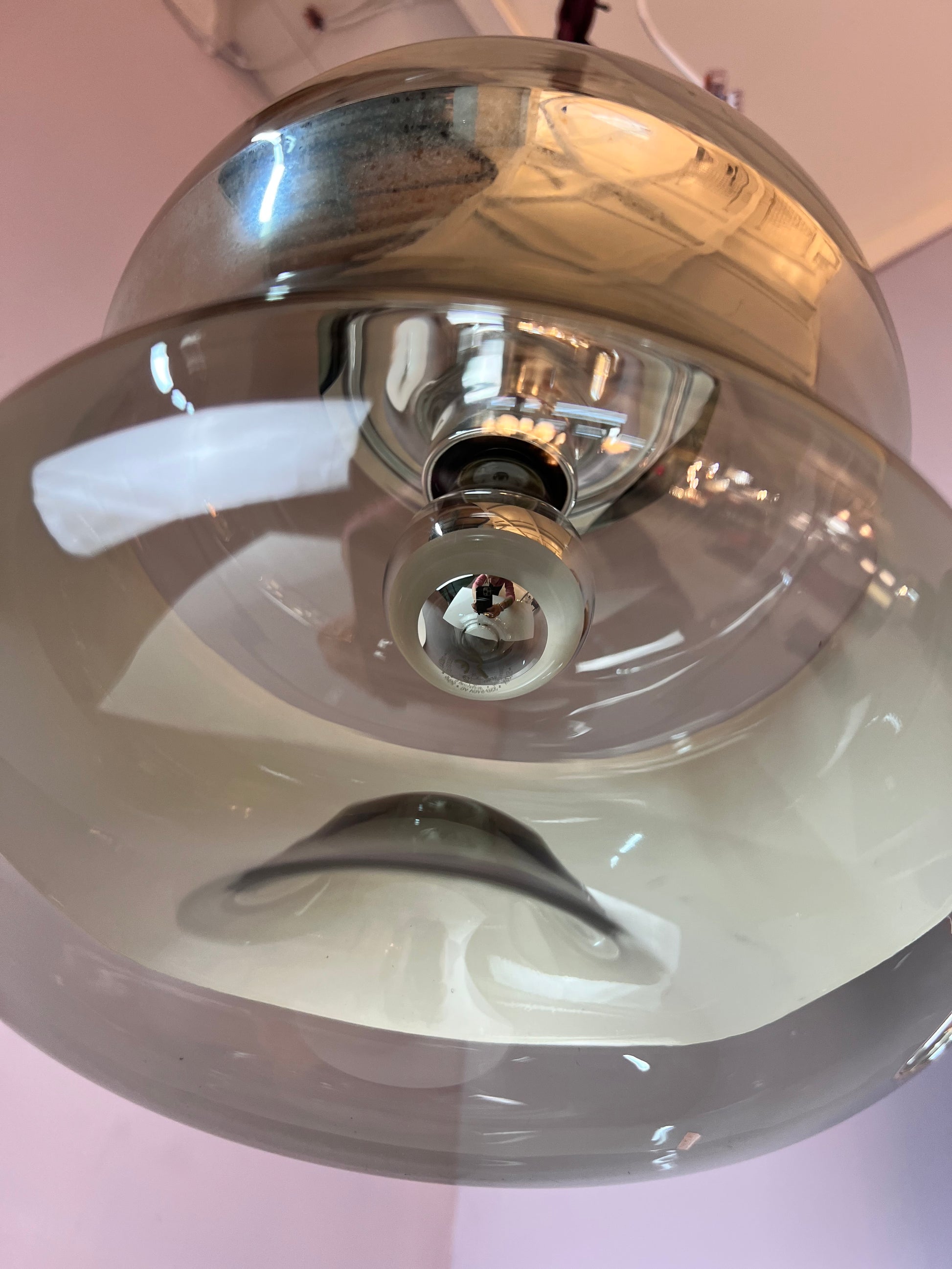 Hängelampe Rauchglas Chrom von Peill & Putzler