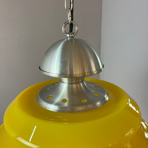Hängelampe gelb Glas Metall