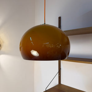 Hängelampe Guzzini Kunststoff braun orange