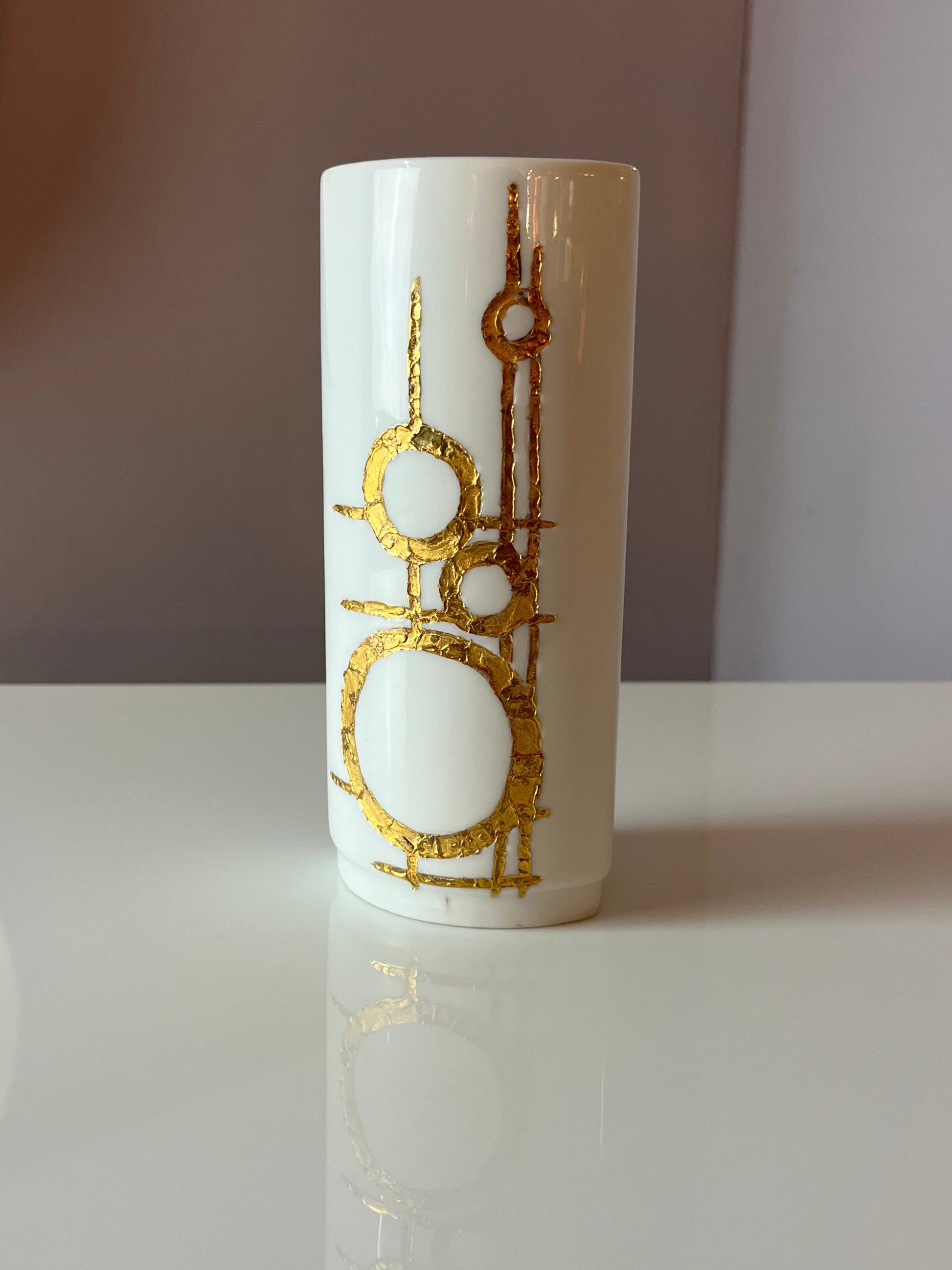 Vase 3127/4 weiß gold von Vera Kristansen