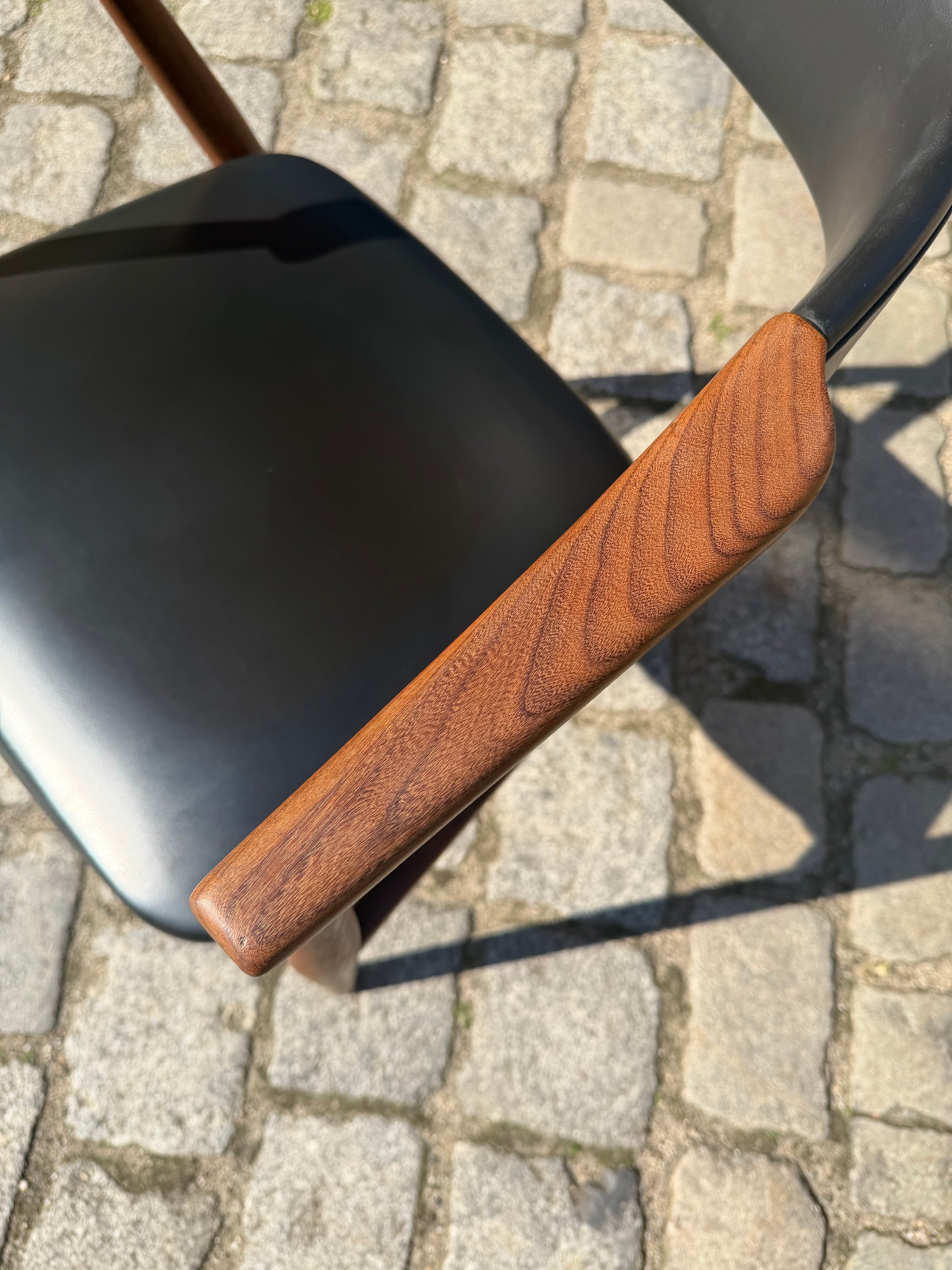 Armlehnstuhl Modell 213 Teak Leder von Thomas Harlev Model für Farstrup