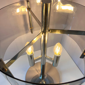 Tischlampe Chrom & Rauchacryl