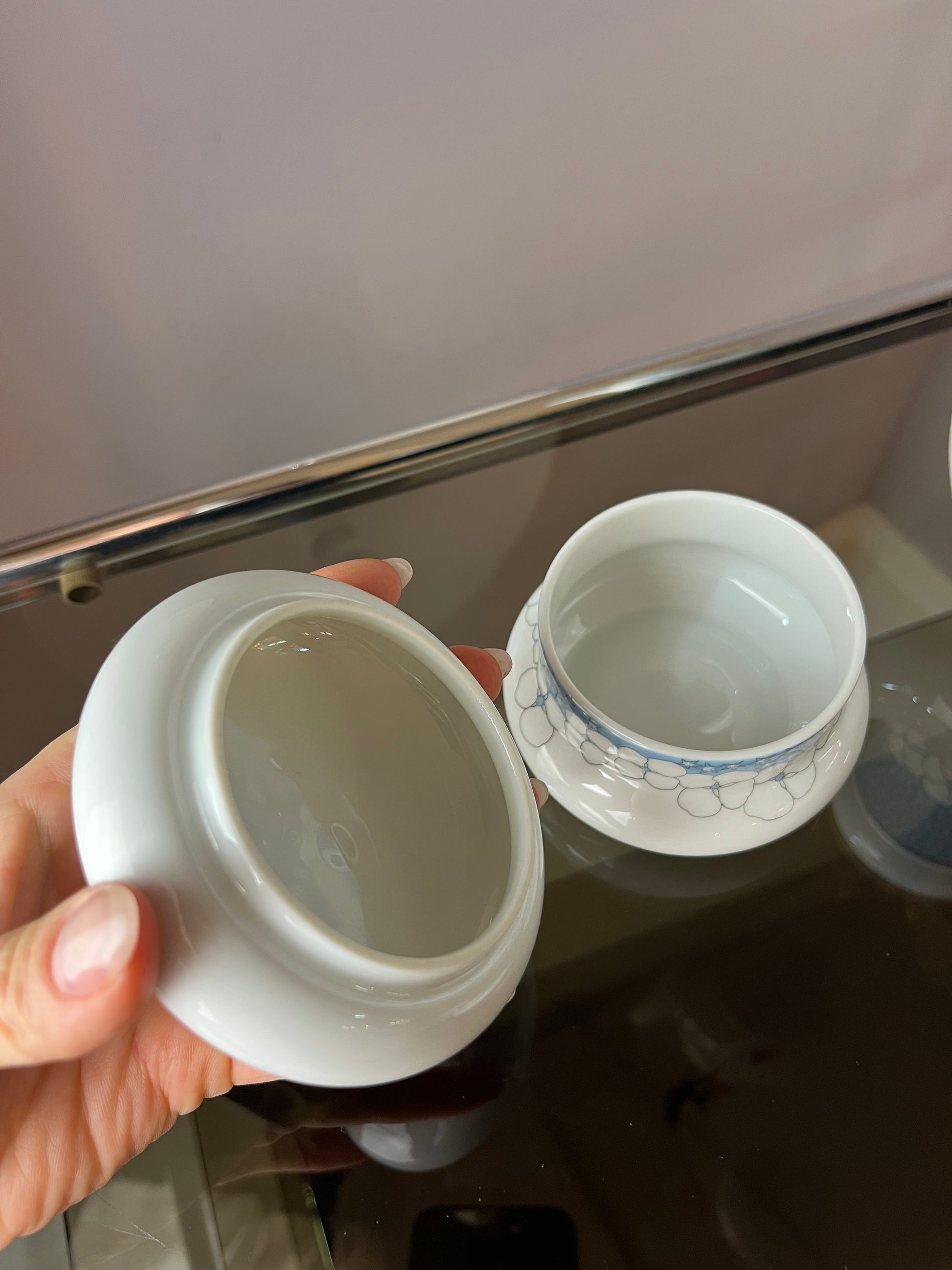 Set: Kaffeeservice Kiruna Garden weiß blau von Thomas