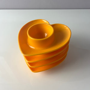 Set: 4x Eierbecher Herz gelb