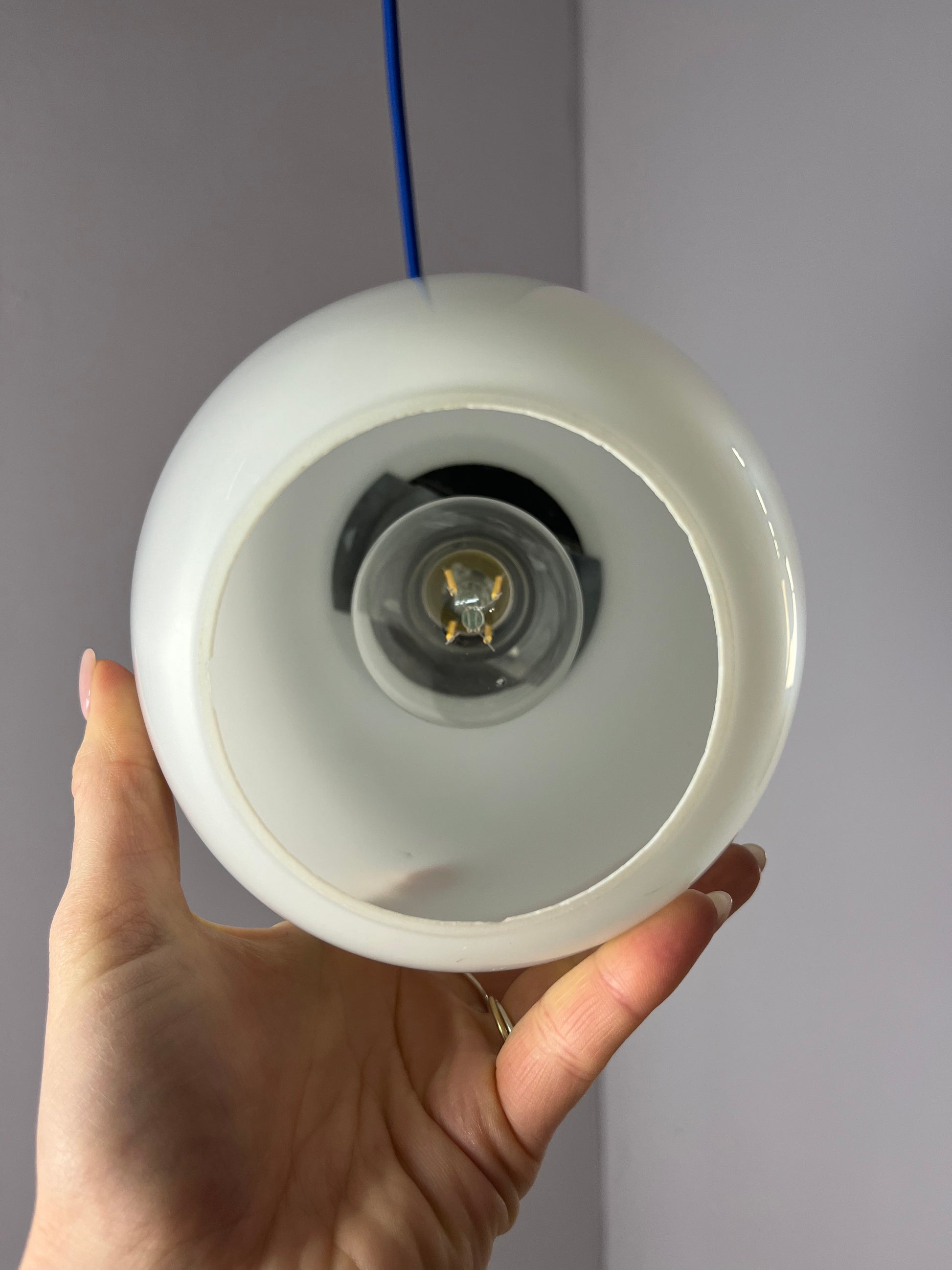 Hängelampe Opalglas Chrom aus Dänemark