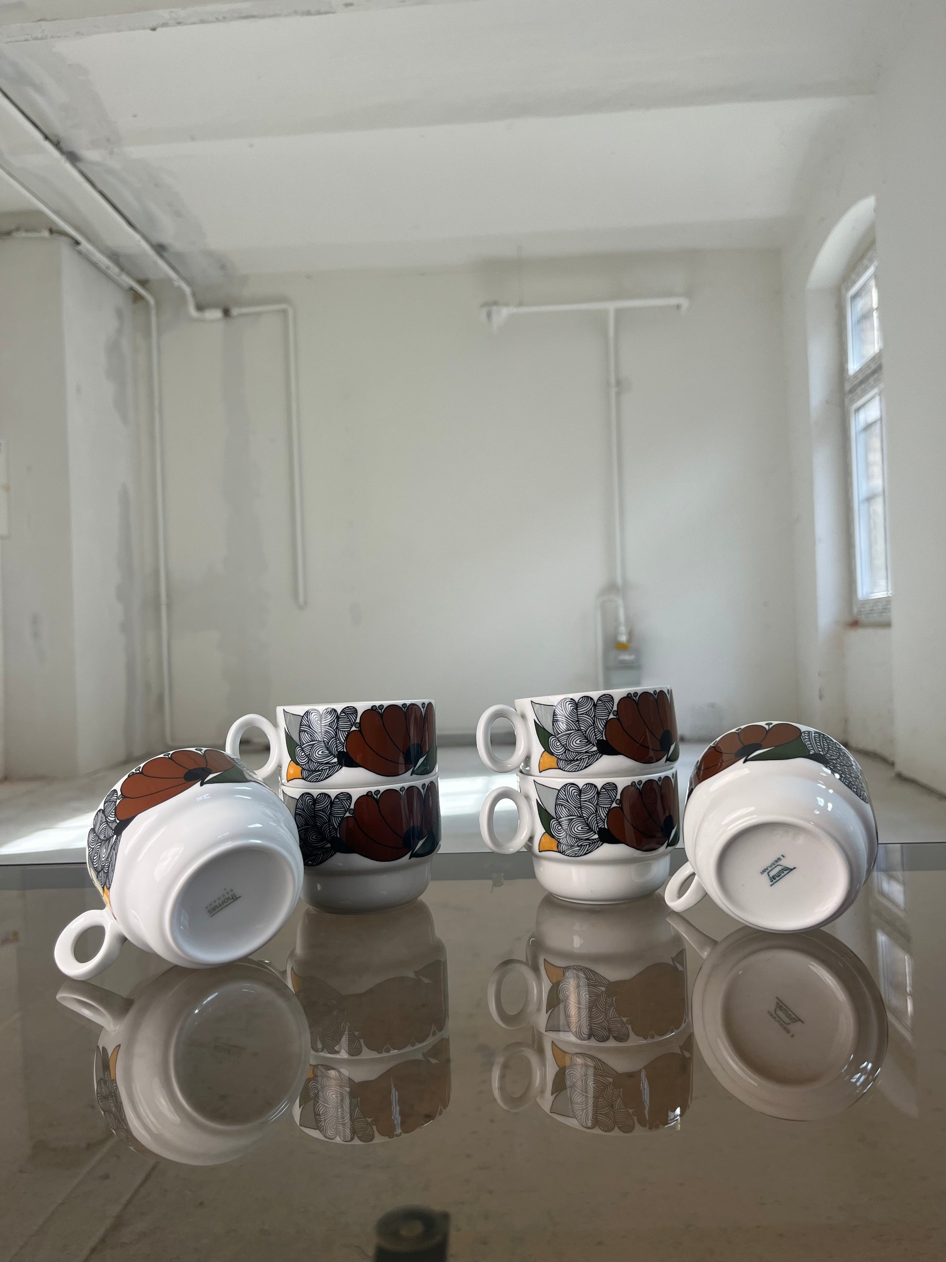 Set: 6x Tasse Kiruna Camargue von Tapio Wirkkala für Thomas