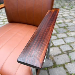 Armlehnstuhl braun Echtleder Palisander von Sven Ivar Dysthe für Dokka