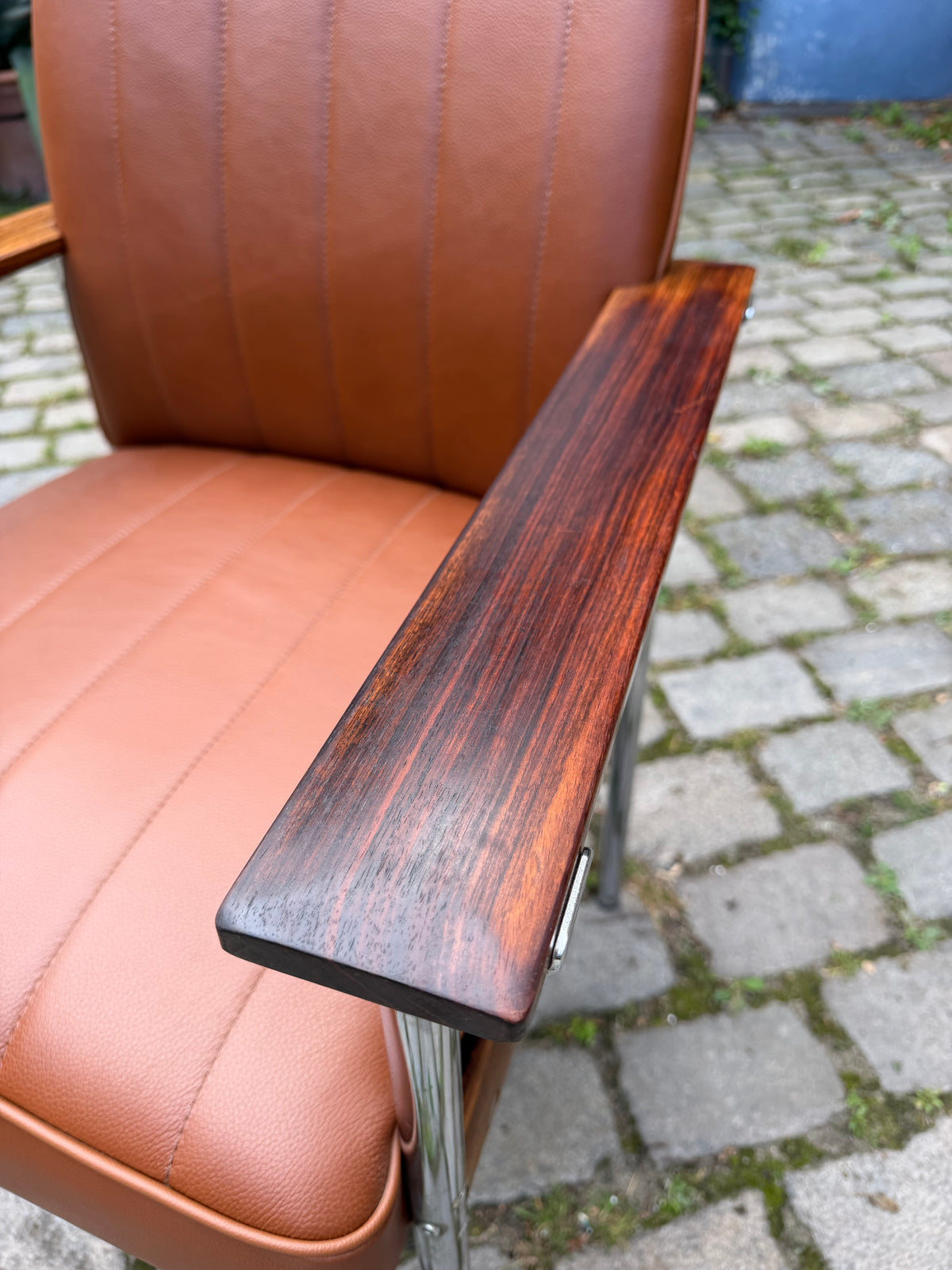 Armlehnstuhl braun Echtleder Palisander von Sven Ivar Dysthe für Dokka