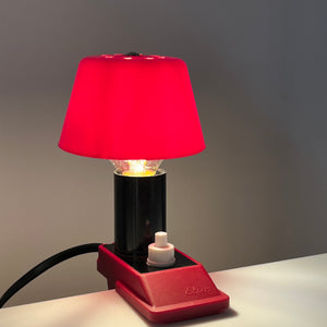 Klemmlampe rot mit Kunststoffschirm & Schalter von Elios