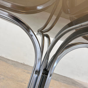 Runder Esstisch Rauchglas & Chrom