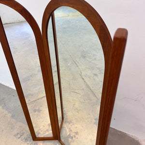 Klappbarer Wandspiegel Teak von Fakse Furniture aus Dänemark