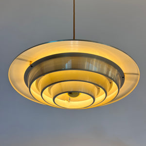 Lamellenlampe silber von Erik Jensen für Teknika
