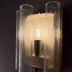 Wandlampe Eisglas Messing von Doria
