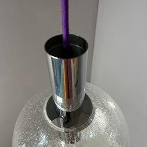 Hängelampe Größe M Einschlussglas Chrom von Doria