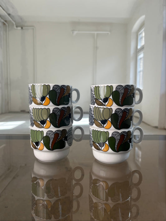 Set: 6x Tasse Kiruna Camargue von Tapio Wirkkala für Thomas
