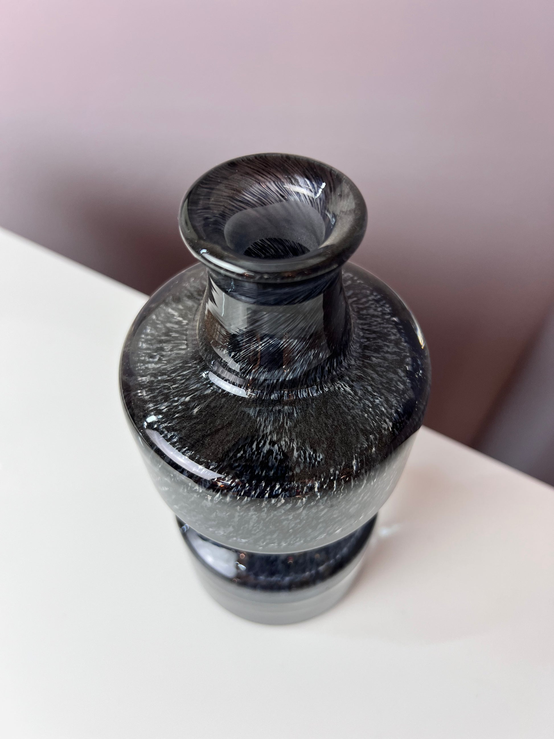 Vase grau von Bo Borgström für Åseda Glasbruk