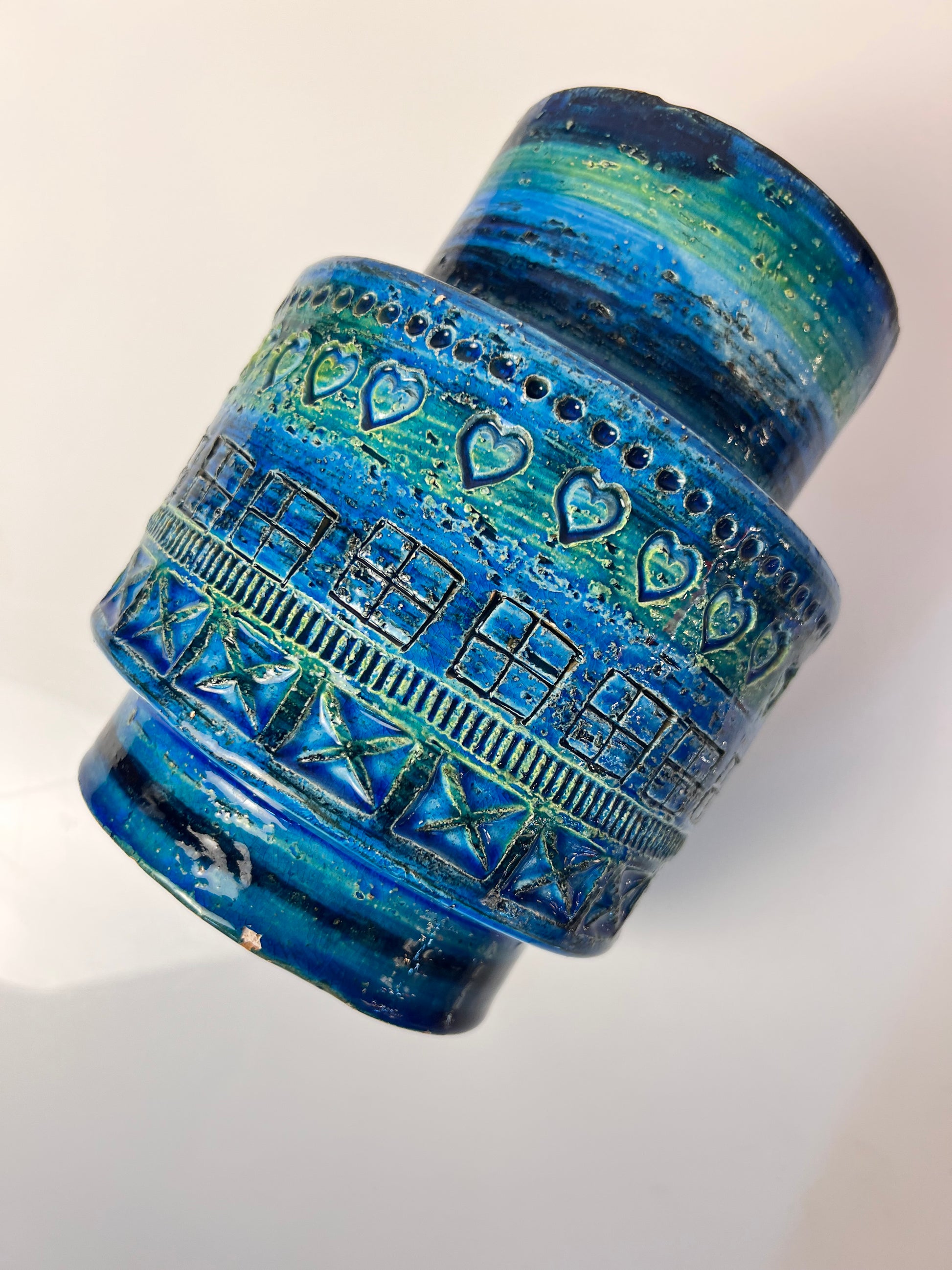 Vase Serie Rimini Blu von Aldo Londi für Bitossi