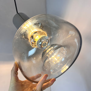 Hänge- oder Deckenlampe Glas Chrom von Glashütte Limburg