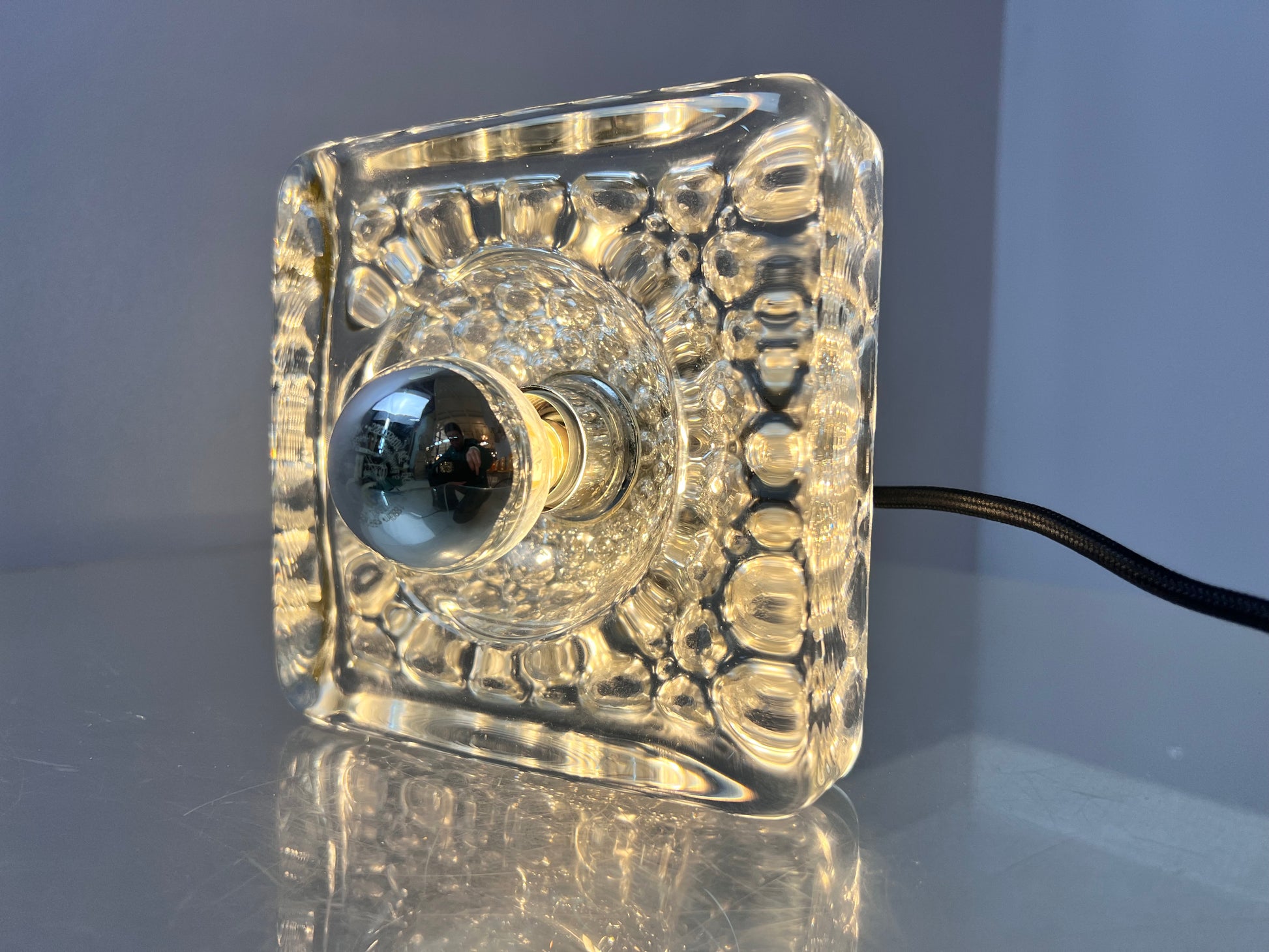 Wandlampe Ice Cube Glas Chrom