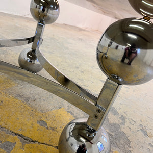 Couchtisch Chrom & Rauchglas 70er Space Age Design