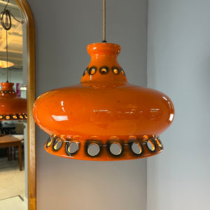 Keramiklampe orange aus Westdeutschland